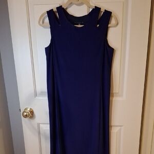 Tiana B. Deep Blue Sleeveless Midi Dress
